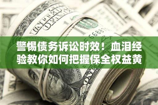 武汉警惕债务诉讼时效！血泪经验教你如何把握保全权益黄金期
