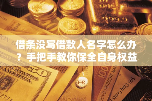 武汉借条没写借款人名字怎么办？手把手教你保全自身权益